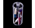 Clear Round Makeup Cotton Box Cosmetic Stick Nail Art Storage Container Holder Organiser