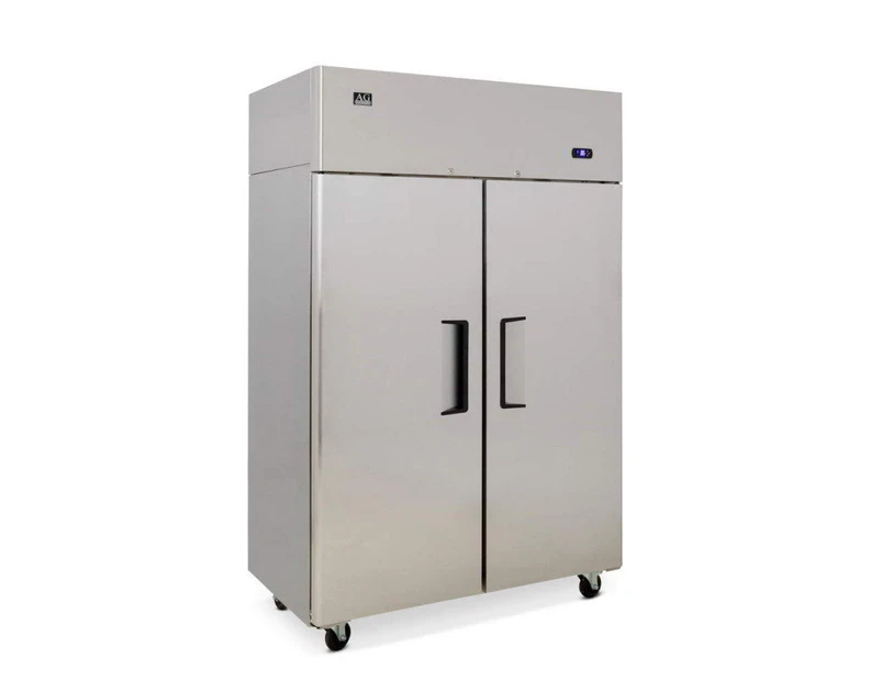 AG 900 Litre Upright Double Door Stainless Steel Door Freezer AG-B900BTV Solid Door Freezers - Stainless Steel