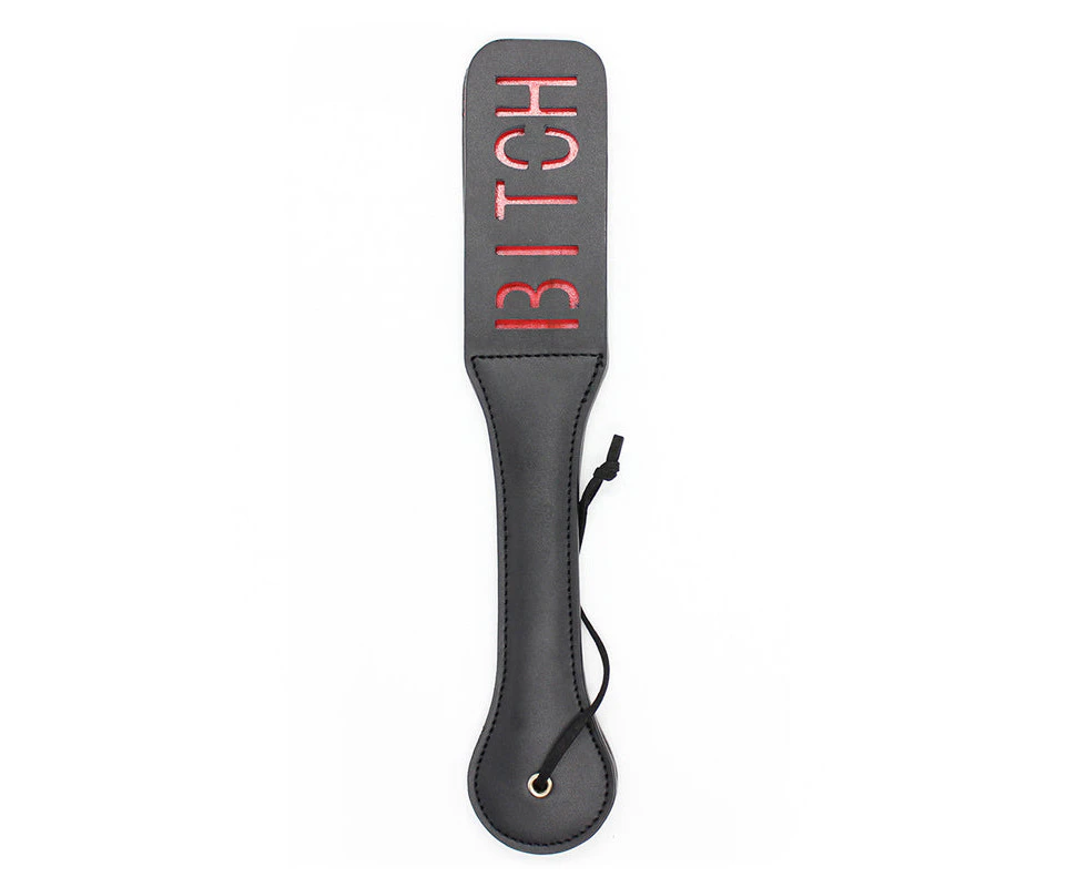 Double Layers Faux Leather Bondage Slap Paddle - Bitch