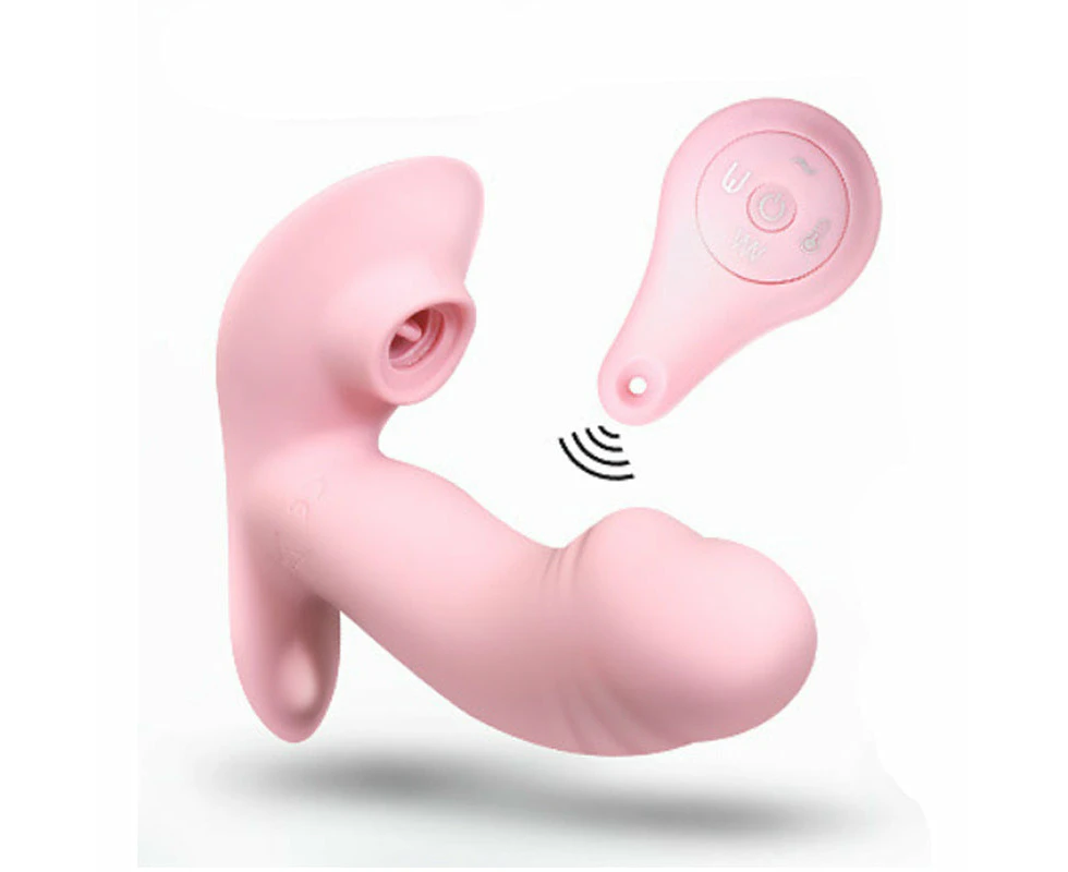 Ailighter Remote Control Vibrating Panties / Clit Suction Licking & Heating Vibrator - Pink