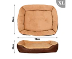 Oppsbuy Calming Dog Bed 90x70x20cm Cat Bed Soft Faux Fur Fuffy Pet Beds -Brown