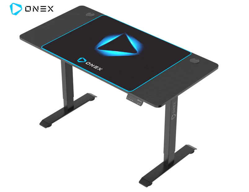 ONEX GDE1400SH Height Adjustable Electric Home Office Gaming Desk - Black/Blue