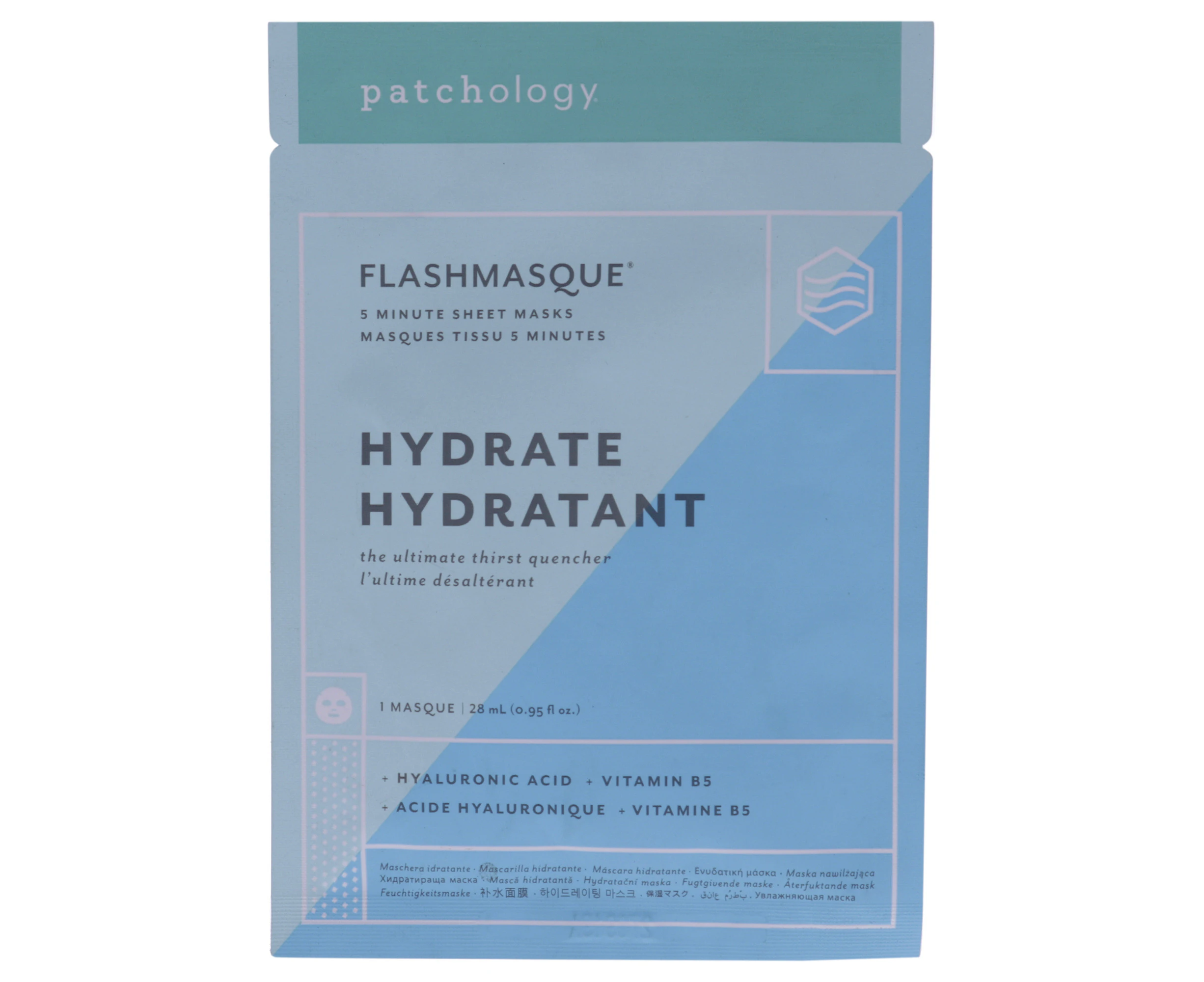 Patchology Flashmasque 5 Minute Facial Sheets - Hydratant by Patchology for Unisex - 1 Pc Mask