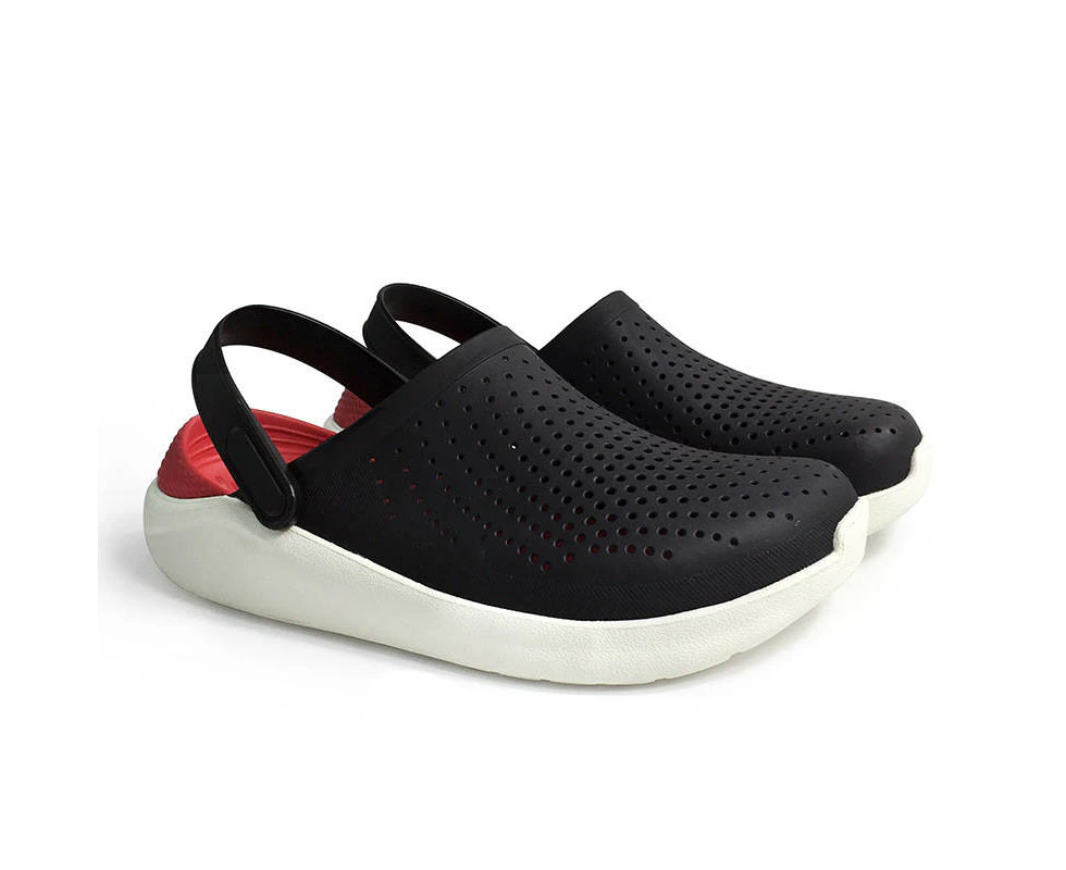 LookBook Adult Non-Slip Clog Soft-Soled Beach Shoes-Black Red