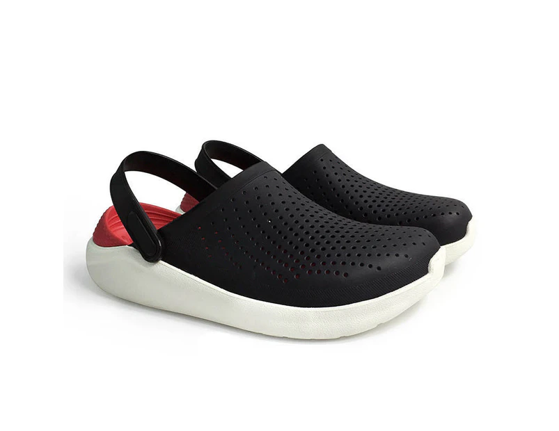 LookBook Adult Non-Slip Clog Soft-Soled Beach Shoes-Black Red