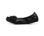 LookBook Women Flat Shoes Lace Sparkly Comfort Slip Ons Shoes-Black