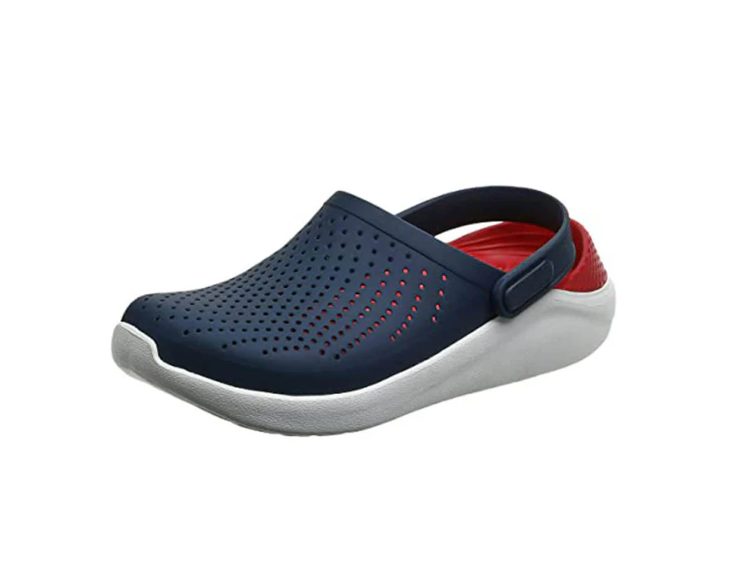 LookBook Adult Non-Slip Clog Soft-Soled Beach Shoes-Navy Red
