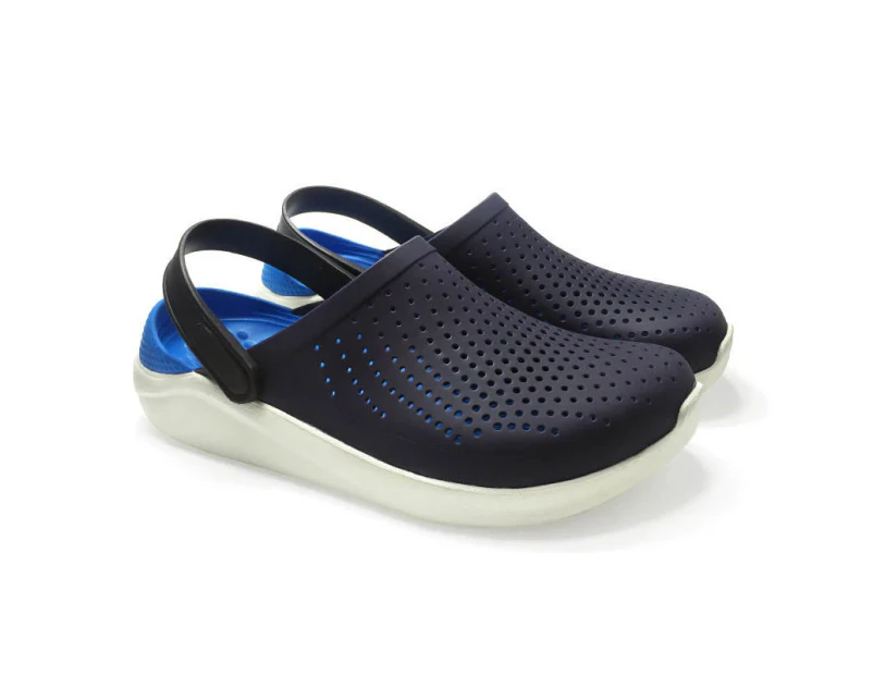 LookBook Adult Non-Slip Clog Soft-Soled Beach Shoes-Navy White