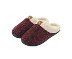 LookBook Womens Cozy Memory Foam Slippers Anti-Skid Rubber Sole House Shoes-Red
