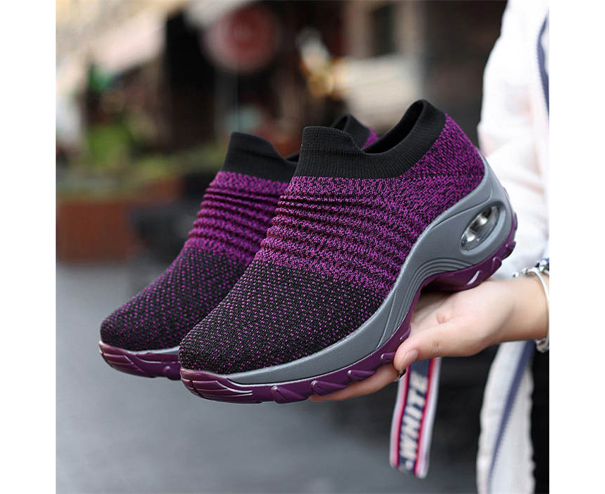 LookBook Womens Walking Shoes Arch Support Comfort Mesh Non Slip Sneakers-Purple  