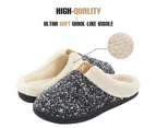 LookBook Womens Cozy Memory Foam Slippers Anti-Skid Rubber Sole House Shoes-Black