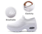 LookBook Womens Walking Shoes Arch Support Comfort Mesh Non Slip Sneakers-White