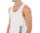 Calvin Klein Men's Relaxed Crew Logo Tank - Classic White