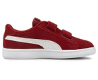 Puma Kids' Smash V2 Suede Sneakers - Intense Red/Puma White