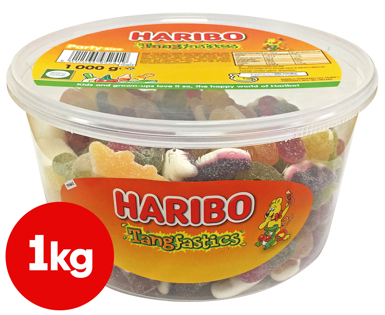 Haribo Tangfastics Sharing Drum 1kg | Catch.com.au