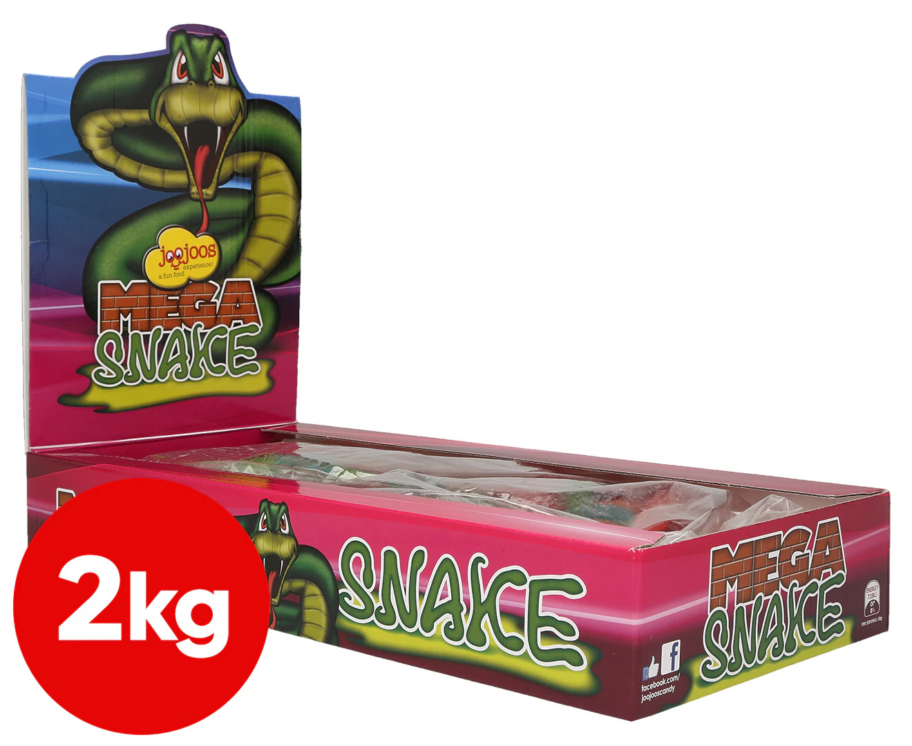 JooJoos Mega Snakes Rainbow Gummy 2kg