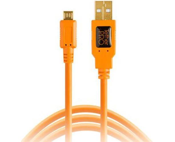 Tether Tools TetherPro USB 2 to Micro USB 5 Pin 4.6m Orange Cable