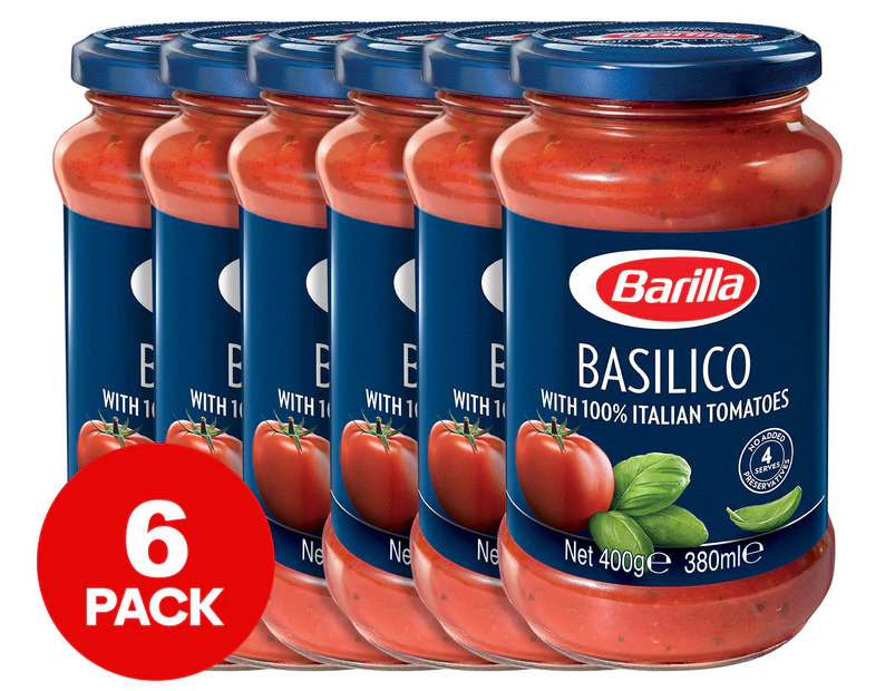 6 x Barilla Pasta Sauce Basilico 400g