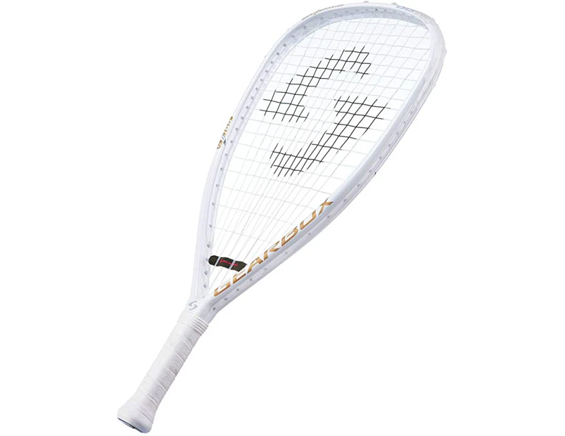 (165g (Quad) (White) (Feather) (3 5/8" Grip)) - Gearbox GB 250 Racquetball Racquet Series (165Q, 165T,170T,185Q)