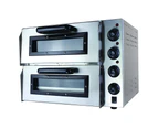 Bakermax Compact Double Pizza Deck Oven EP2S Pizza & Deck Ovens - Silver