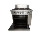 AG Six Burner Gas Cooktop Range with Oven - 914mm width - LPG AG-AGST6-OV-LPG Oven Ranges - Silver