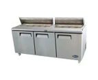 Atosa Three Door Sandwich Prep Table Refrigerator SM-MSF8304 Pizza Prep Fridges - Stainless Steel