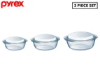 Pyrex 3-Piece Essentials Casserole Dish Set w/ Lids