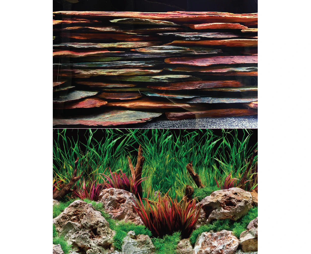 Aquarium Fish Tank Background Double Side Poster 2. 24"(60cm)*5ft(153cm)