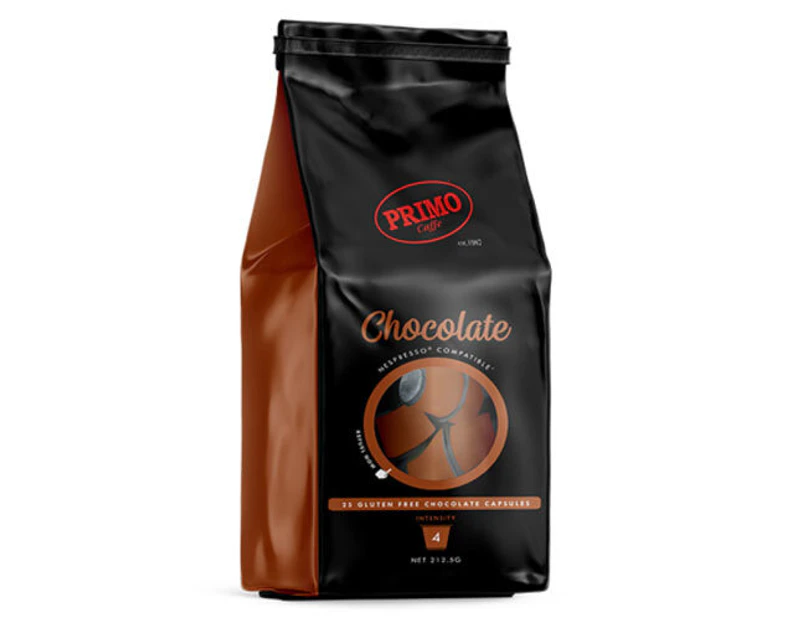 25PK Primo Caffe 54g Chocolate Capsules/Hot Choco Gluten Free Drink Pods Bag