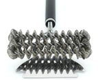 Mighty Chef 40cm 2-in-1 BBQ Cleaning Brush - Silver/Black