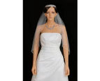 (Elbow Length 80cm , white) - SAMKY 1T 1 Tier Hand Sewn Pearl Beaded Edge Bridal Veil
