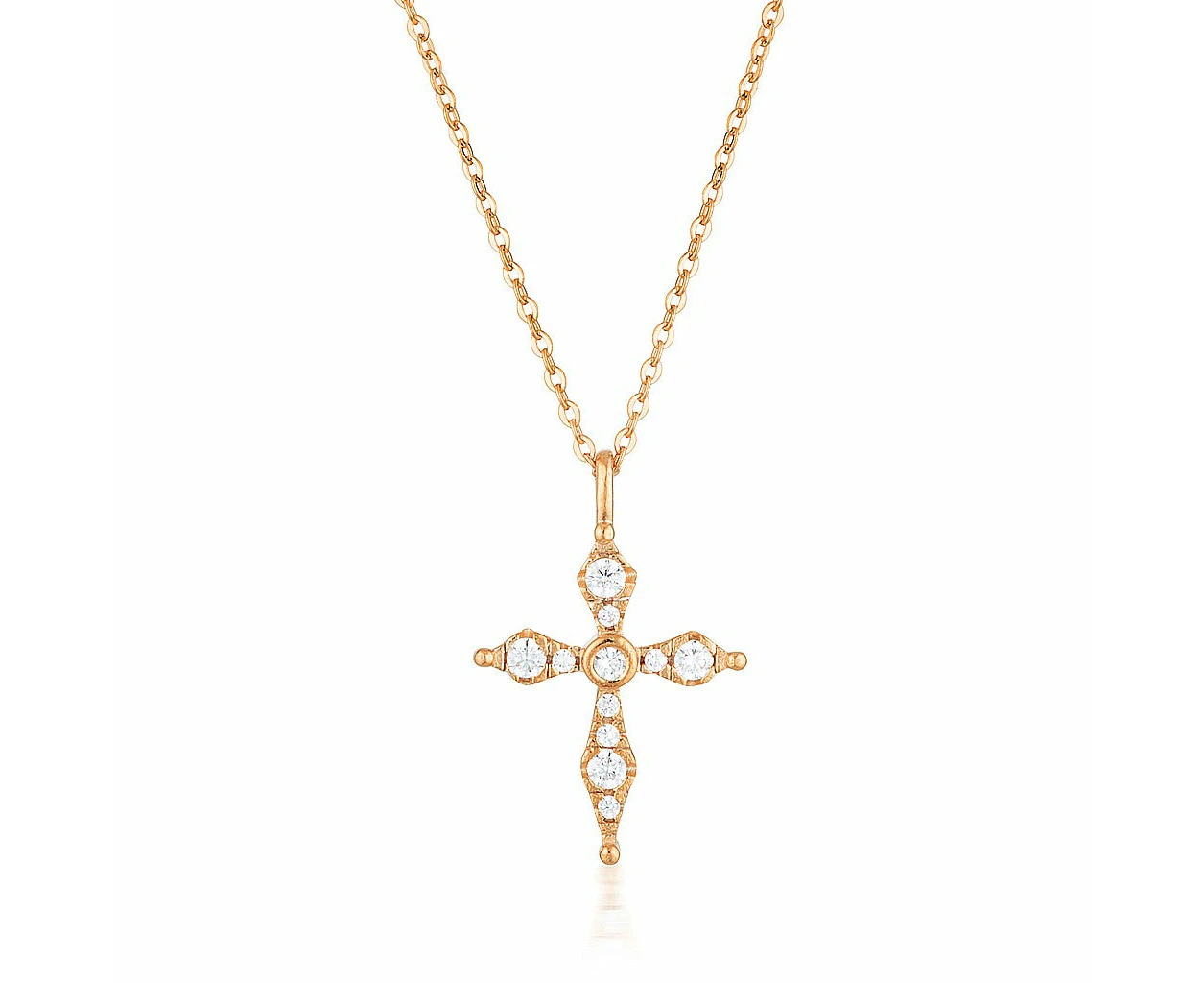 GEORGINI BLESS MINI ROSE GOLD CROSS