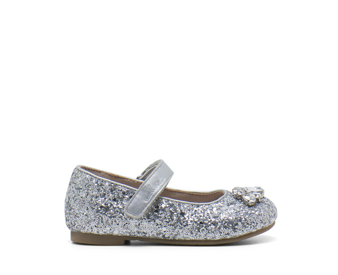 Clarks Girl's Adele Junior Shoes - Silver