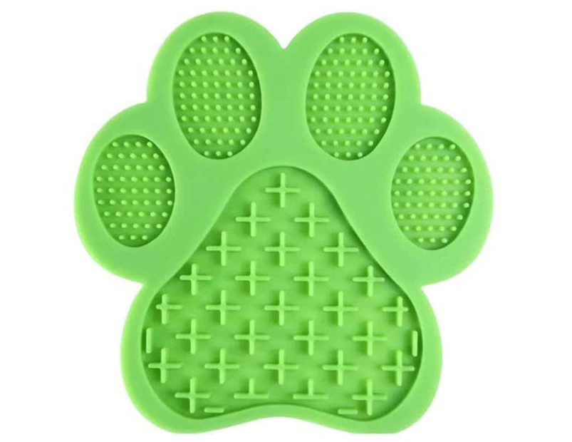 Dog Lick Mat Pad Suction Slow Feed Pet Bath Shower Grooming Dispensing Fun Anti-Anxiety Green