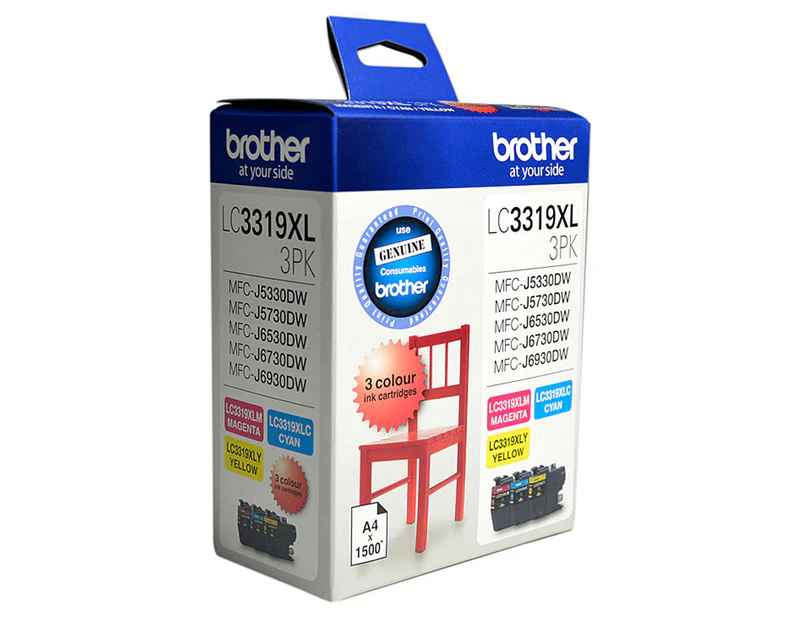 Brother LC3319XL CMY Colour Ink Cartridge 3-Pack - Multi