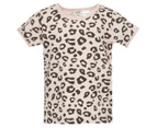 Gem Look Girls' Leopard PJ Set / Pyjama Set / Sleep Set - Pink