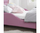 ALL 4 KIDS Brooklyn Heart PU Leather Single Upholstered Bed - Pink