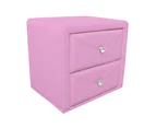 All 4 Kids Madelyn Pink PU Leather Bedside Table