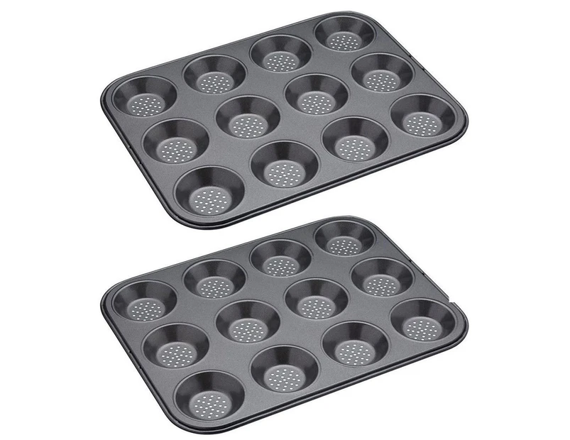 2PK Mastercraft 32cm Crusty Bake 12cup Carbon Steel Shallow Baking Tray Tin Pan