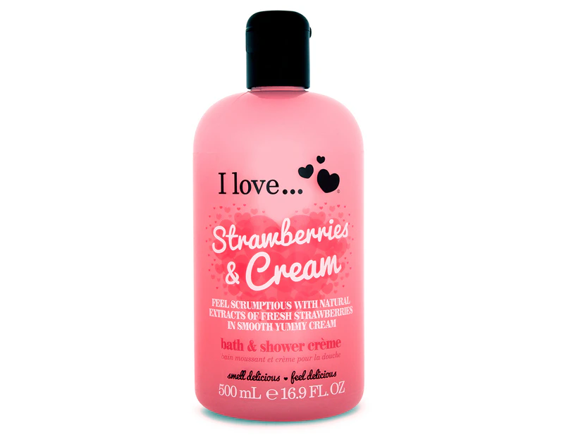 I Love Bath & Shower Crème Strawberries & Cream 500mL