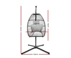 Gardeon Outdoor Egg Swing Chair Wicker Rope Furniture Pod Stand Cushion Grey