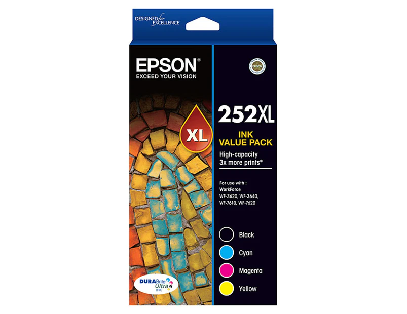 Epson 252XL Coloured Ink Cartridge 4-Pack - Multi