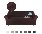 Water Repellent Sofa Covers Luxury Suede Couch Cover High Stretch Soft Slipcover Lounge Cover, 1/2/3 Seater, Brown