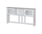 Broweville Large Office Study Writing Study Desk With Hutch 150cm - Grey Oak & White