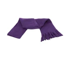 FLOSO Ladies/Womens Plain Thermal Fleece Winter/Ski Scarf With Fringe (Purple) - SK161
