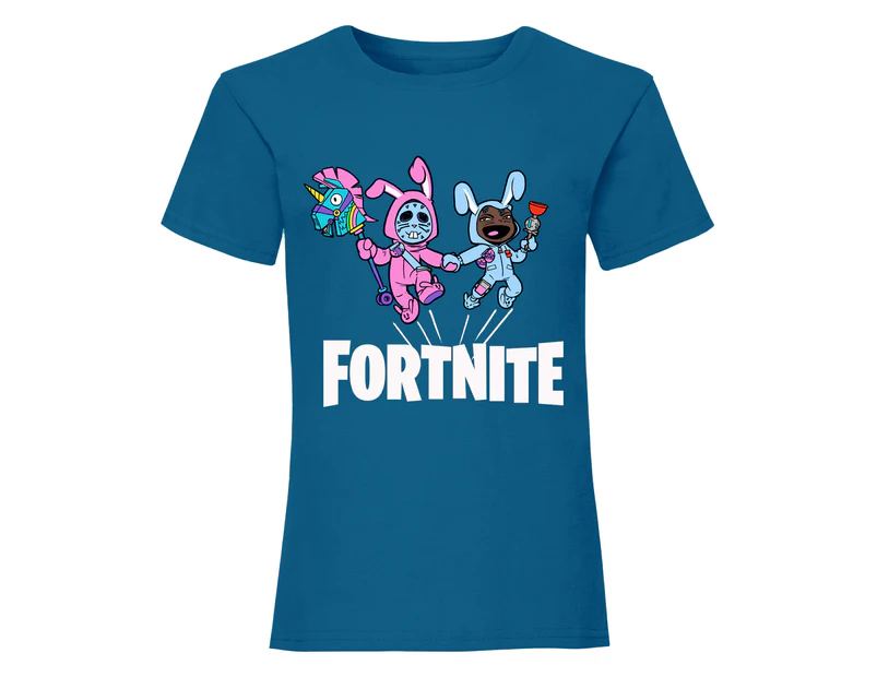Fortnite Girls Bunny Trouble T-Shirt (Azure Blue) - PG662