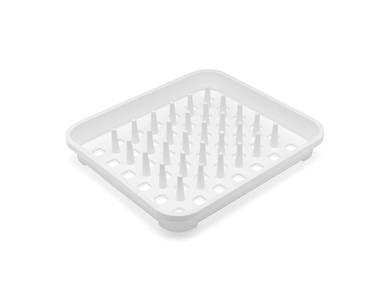 (White) - Addis Dish Draining Rack with Drying Pegs, W33.5 x d38cm, White, 38 x 33.5 x 5 cm