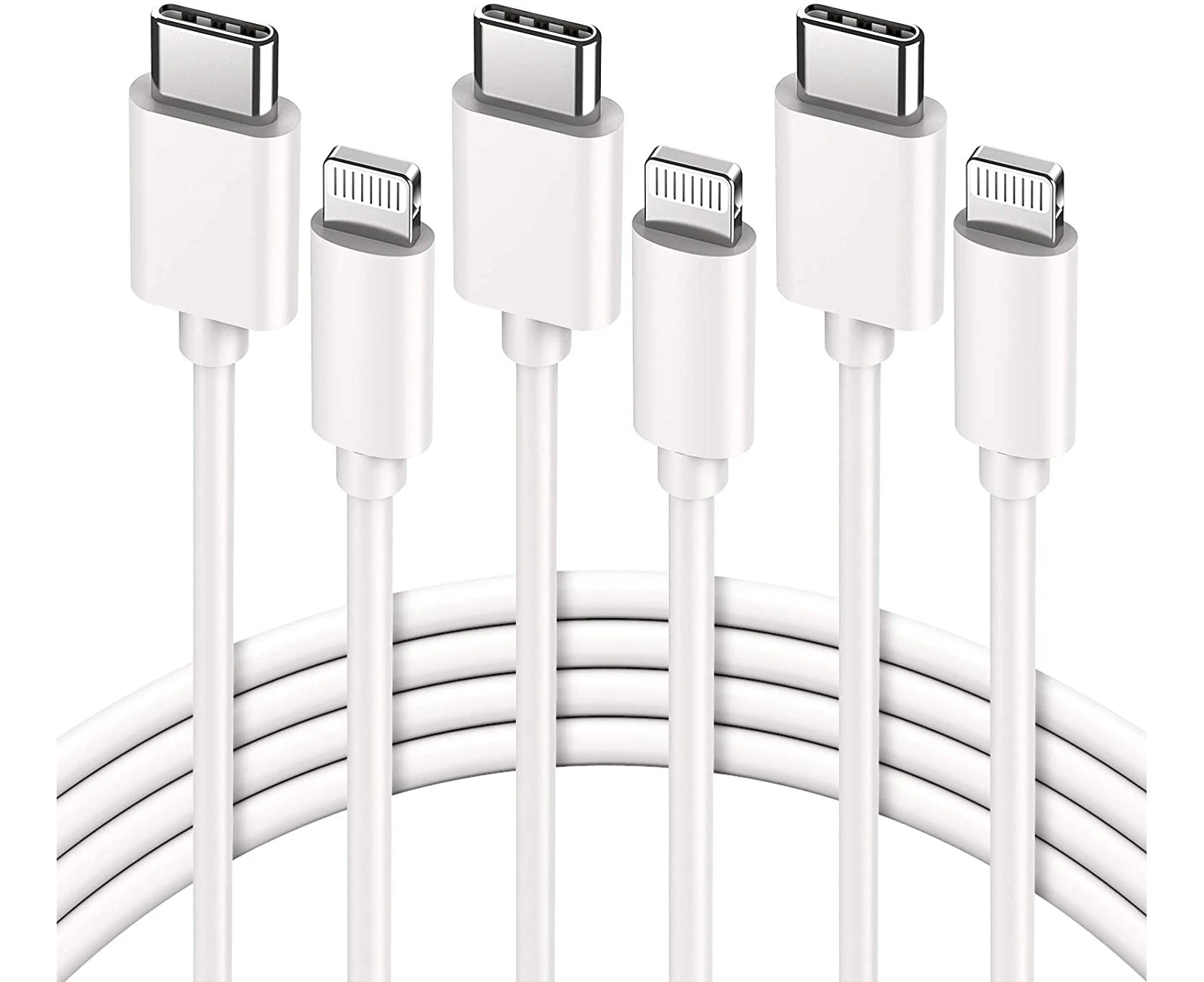 [3 PACK] USB C to Lightning Cable, iPhone Charger Cable Fast Charging-Compatible for iPhone 12/11 Pro/X/XS/XR/8 Plus/iPad/AirPods Pro