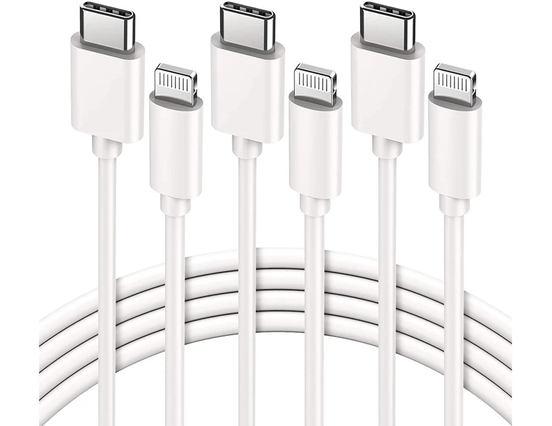 3 PACK] USB C to Lightning Cable, iPhone Charger Cable Fast Charging- Compatible for iPhone 12/11 Pro/X/XS/XR/8 Plus/iPad/AirPods Pro |  