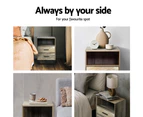 Artiss Bedside Table 2 Drawers with Shelf - BADAN